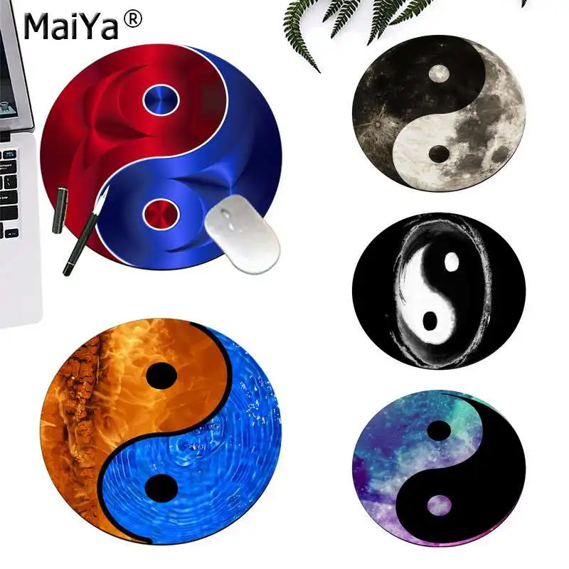 MaiYa золото и серебро Yin Yang1 круглый коврик для мыши PC компьютерный коврик компьютерный стол коврик для игр