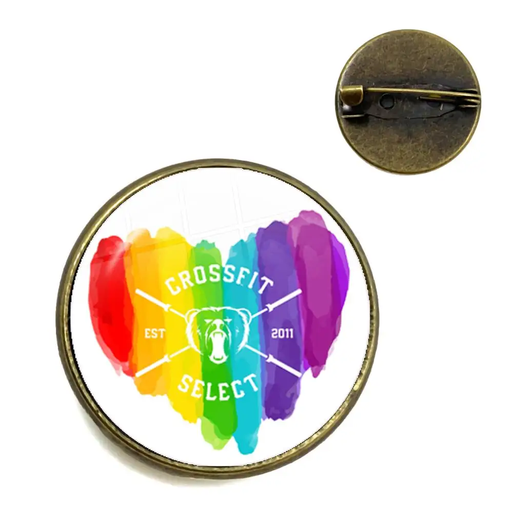 ЛГБТ Броши Би Прайд 20 мм стеклянный кабошон гей Прайд Радуга флаг фото воротник булавки ювелирные изделия для женщин мужчин влюбленных подарок - Окраска металла: 6