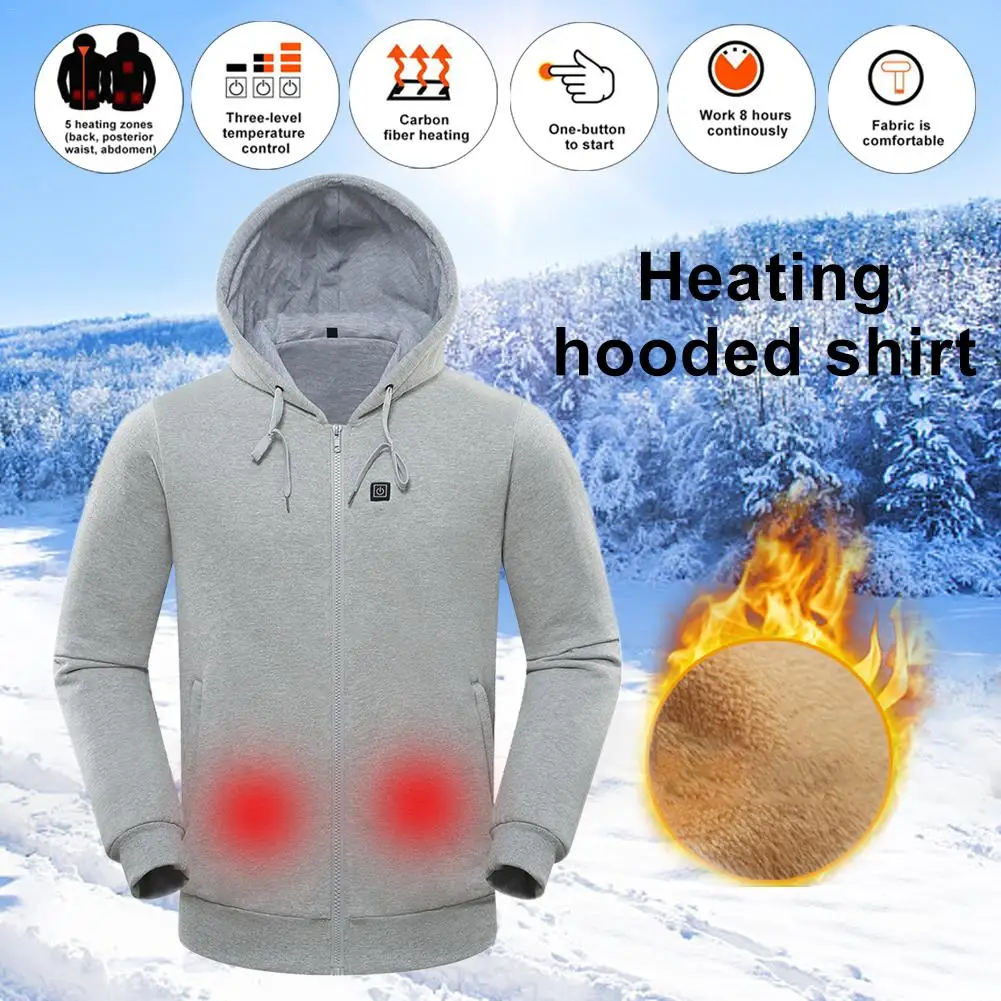

Heated Hoodie Temperature Controllable Fleece Hooded Sweatshirt for Men and Women USB Charging Heating Sweater