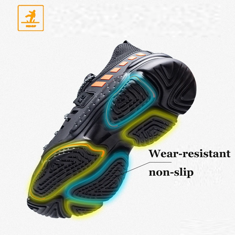 Autumn Safety Shoes steel toe Men, Fashion Anti-smashing Men's Work Shoes, Black Breathable Comfortable Sports Shoes seguridad