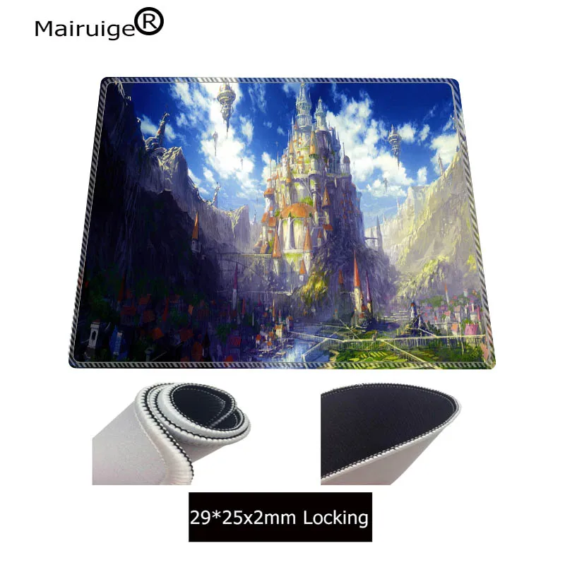 Anime Scenery Castle Large Gaming Mouse Pad Big Lock Edge Keyboard Desk Mousepad Mat Gamer Anti-sli