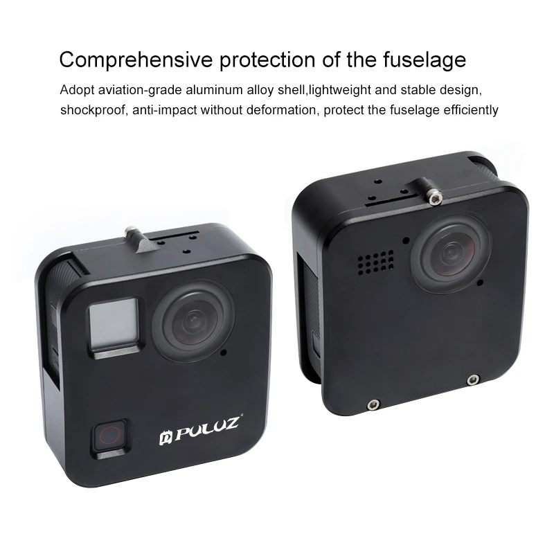 PULUZ для GoPro Fusion корпус CNC алюминиевый сплав Защитная клетка с базовым креплением и крышки объектива