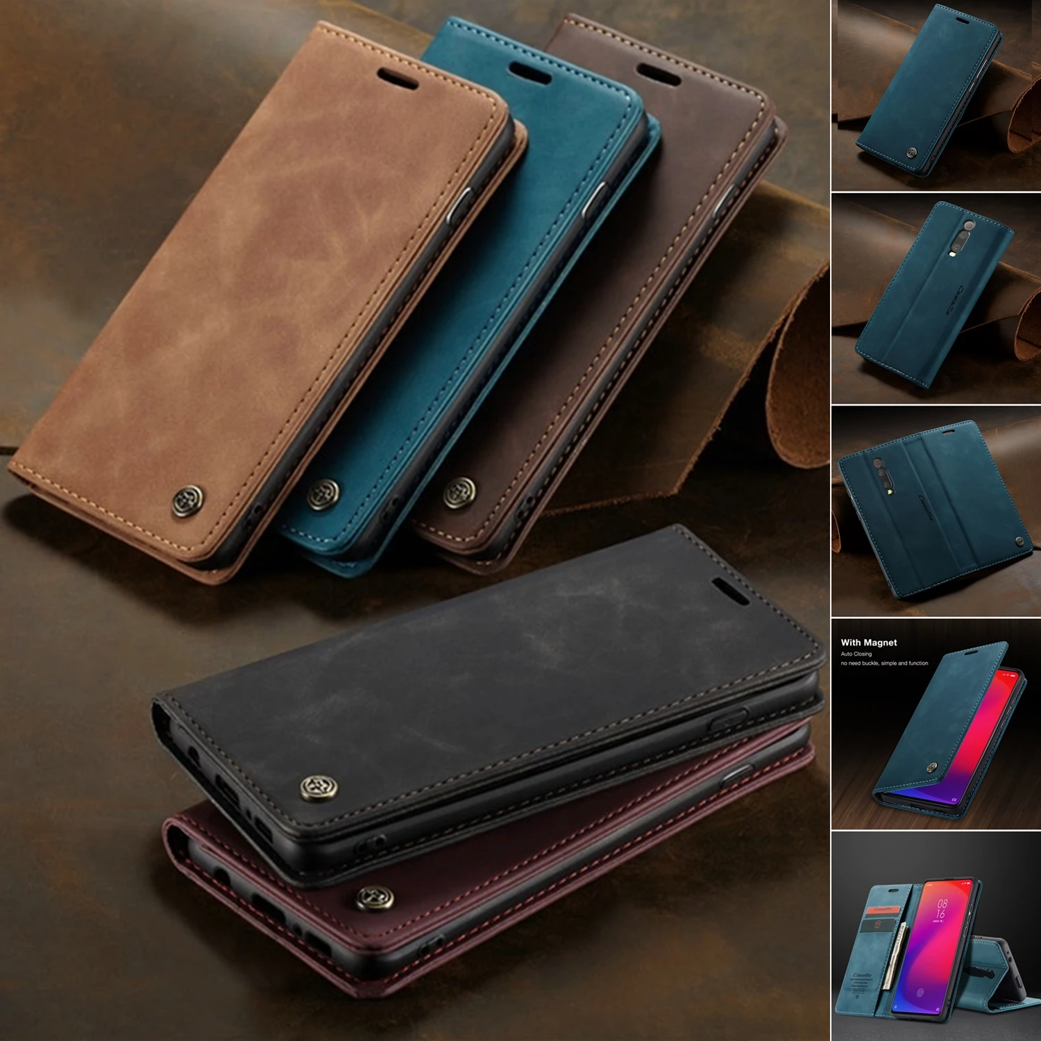 

Luxury Leather Magnetic Flip Case for XiaoMi 9T Wallet Card Holder Stand Book Cover for XiaoMi RedMi K20 Pro Full Cover Capas