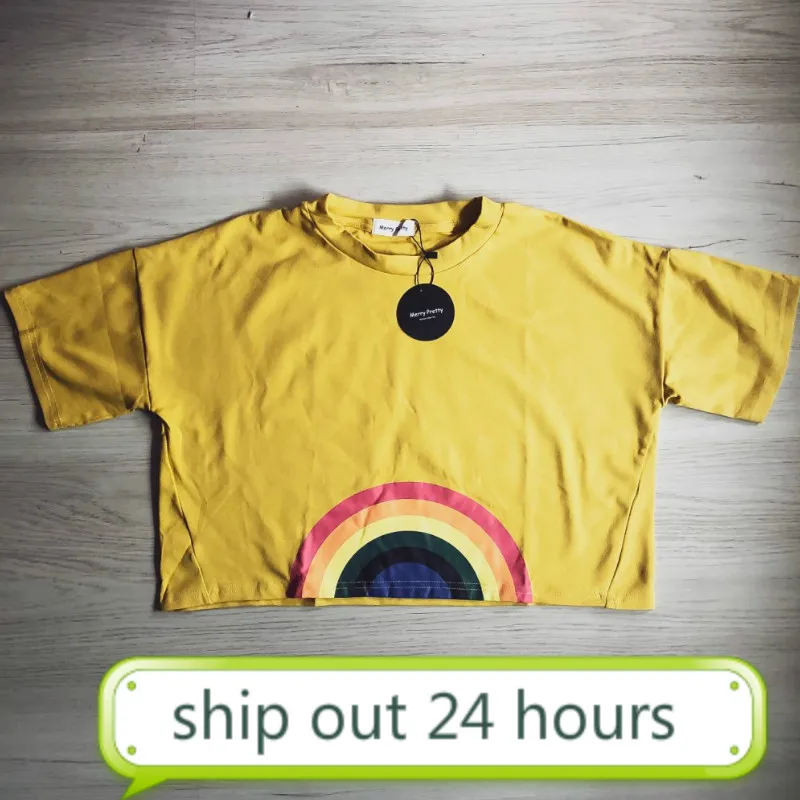 Женская хлопковая Футболка с принтом радуги коротким рукавом|t-shirt large|t-shirtt-shirt gown |