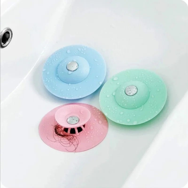 

Kitchen Bathroom Gadget Multi-function Drain Plug Shower Silica Gel Hair Filter Deodorizer Toilet Sink Press Sink Plug