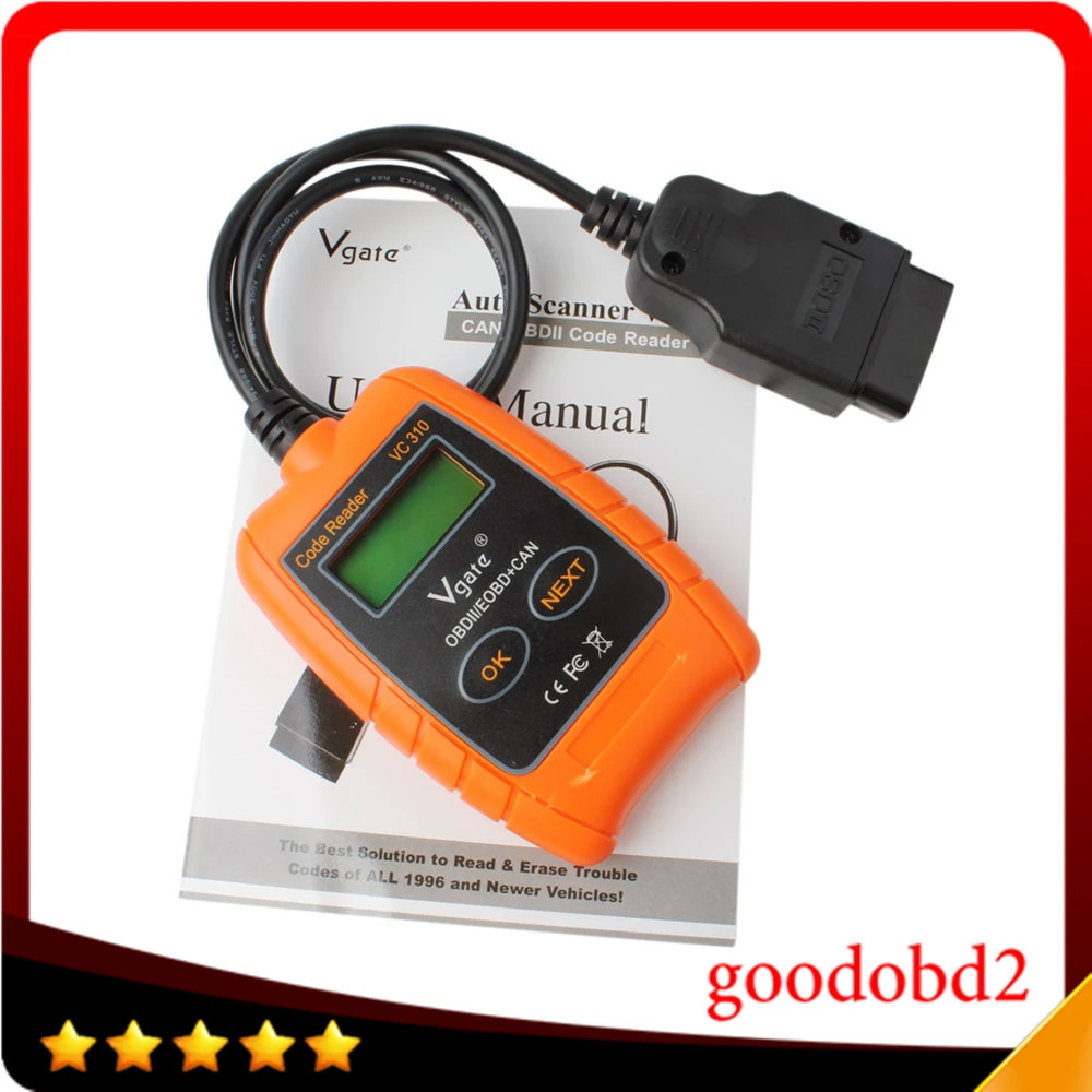 Vgate VC310 OBD2 OBDII EOBD CAN автоматический сканер считыватель кодов и очиститель автомобиля диагностический инструмент VC 310 сканер ошибок