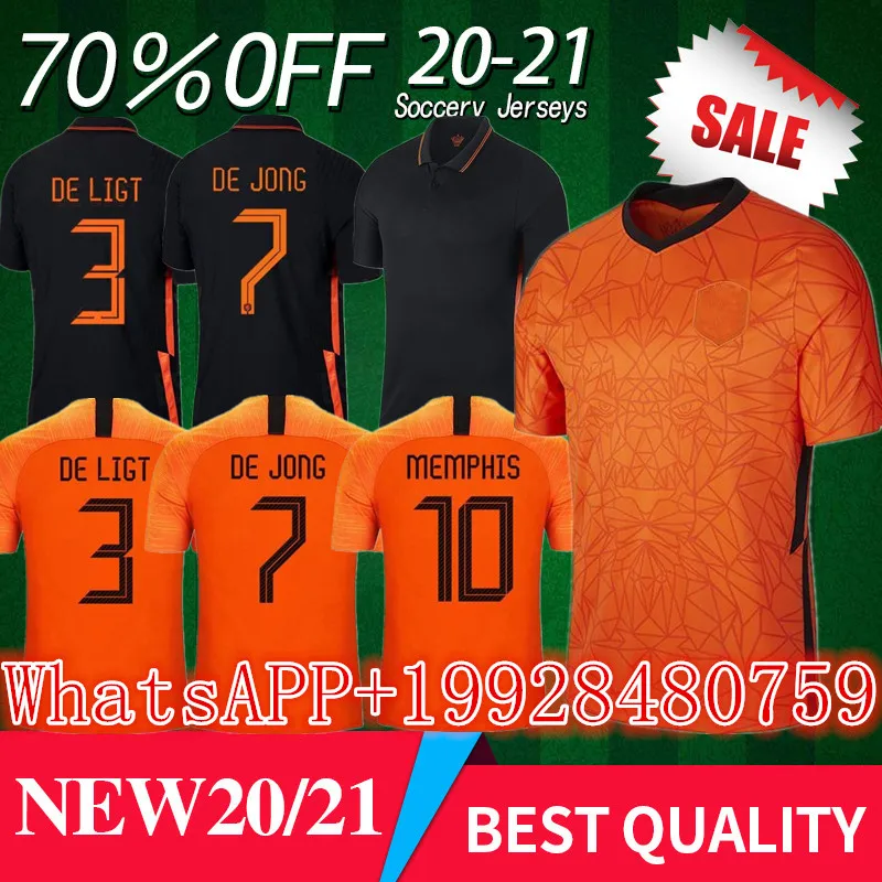 

Top 2020 2021 Netherlands Home Soccer Jersey DE LIGT VIRGIL WIJNALDUM PROMES MEMPHIS DE JONG 20/21 Dutch Away Football Shirts