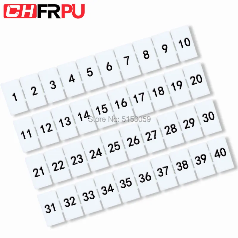 

10PCS ZB10 with the word and Blank printing type markers UK series Terminal with the number Din Rail Terminal Blocks Maker Strip