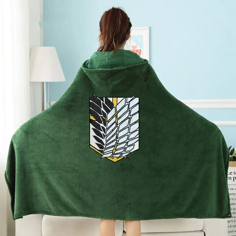 Attack on Titan Blanket Cloak Shingeki No Kyojin Survey Corps Cloak Cape Flannel - Picture 13 of 13