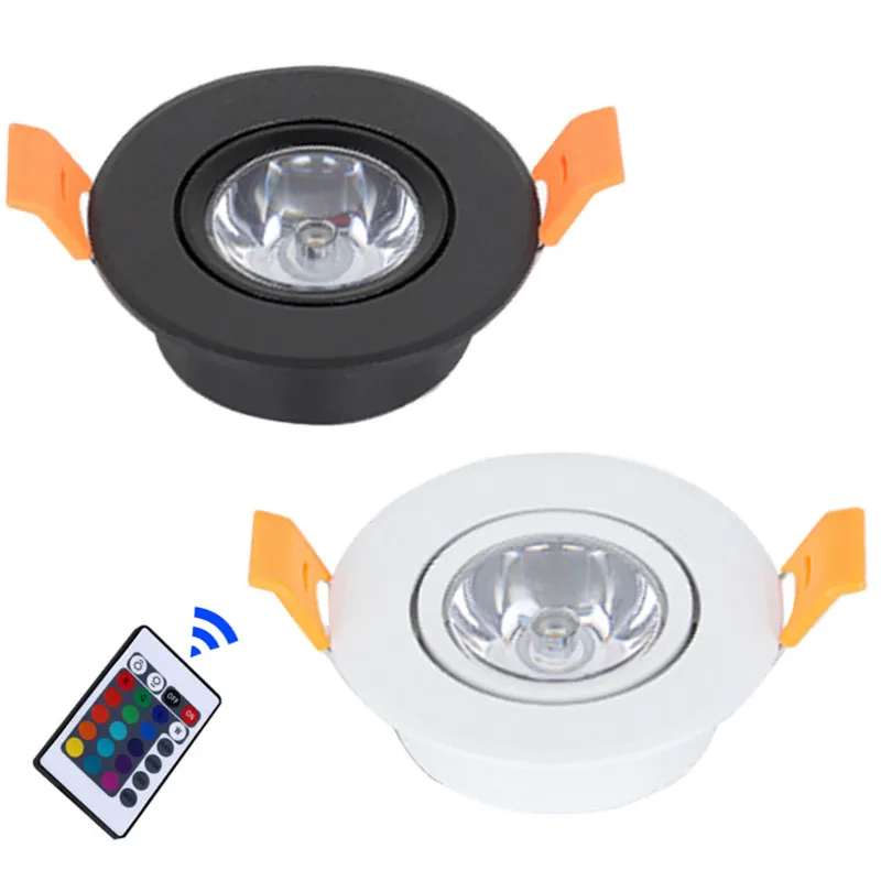LED Spot Light Downlight RGB 3W Dimmable DC12V Recessed LED Ceiling Cabinet Showcase Lamp 220V Led Bulb With Remote Control led downlight led spotlight