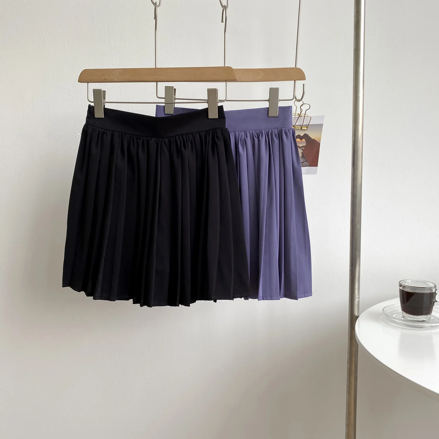 

HXJJP Summer 2020 New Solid Color Preppy Girl High-waisted A-line Skirt Pleated