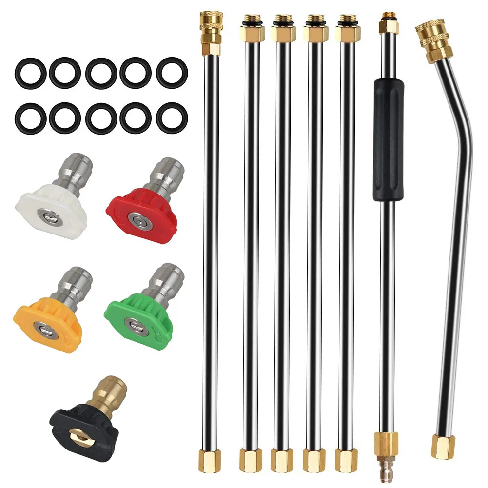 

7Pcs Universal Lance Car Washing Home Rustproof Replacement Rod Tool Extension Wand Set Pressure Washer With Spray Nozzle