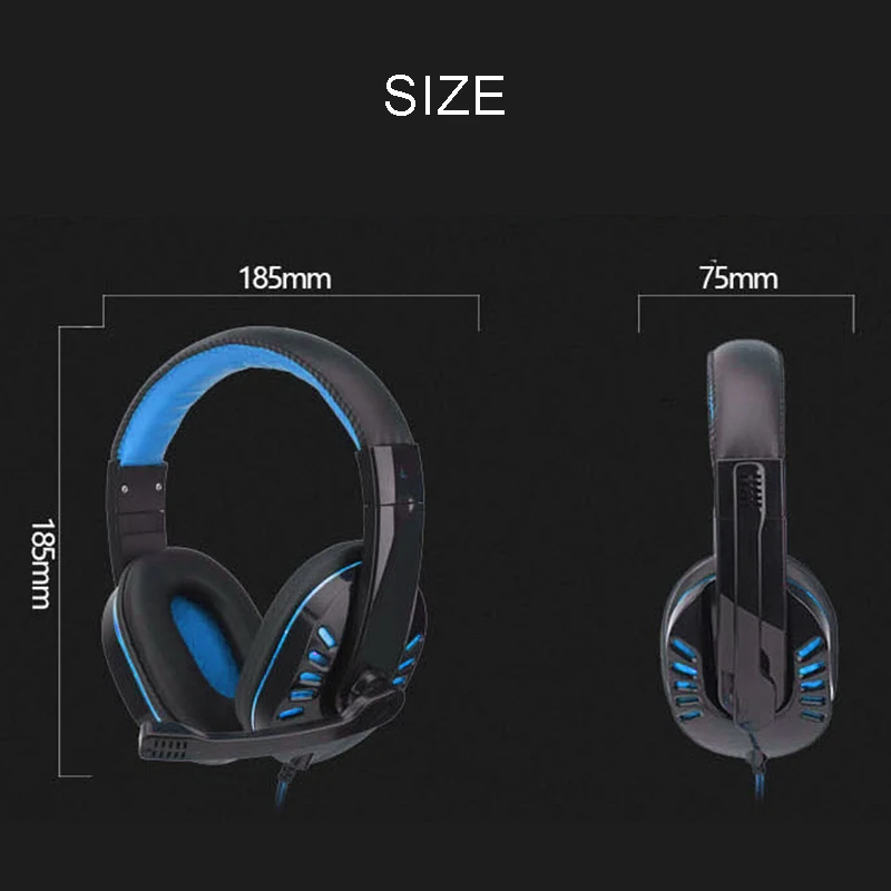 POHIKS 1pc Wired E sports Gaming Headset Luminous Surround Sound Headphone With Mic For PC PS4 Xbox One