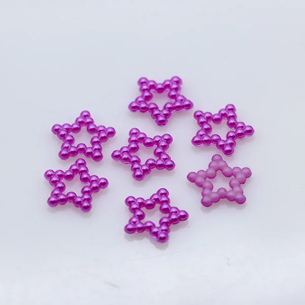 12mm rose 100p Ассорти Сердце Звезда FlatBack жемчуг для скрапбукинга для ювелирных работ дизайн ногтей украшения DIY свадебные карточки делая Бисер для шитья - Цвет: 12mm rose