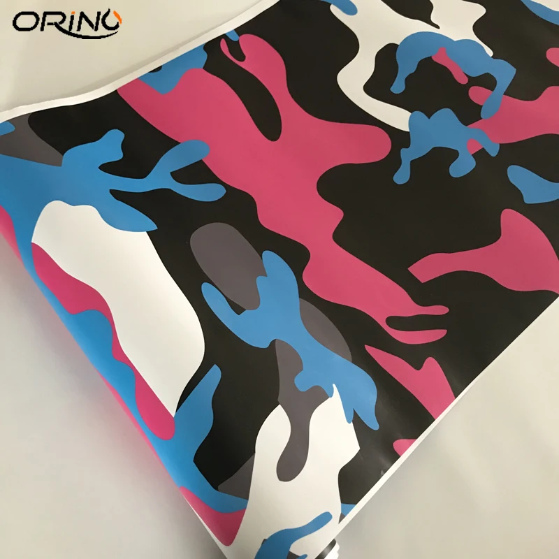 Rose Red Black Blue Camo Vinyl Wrap Sticker-2
