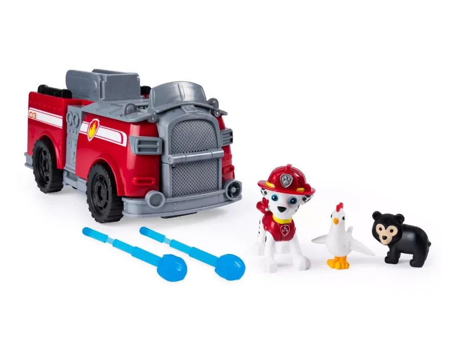 PAW Patrol Chase and Marshall's Ride 'n' Rescue трансформация 2 в 1 игровой набор и пожарная машина