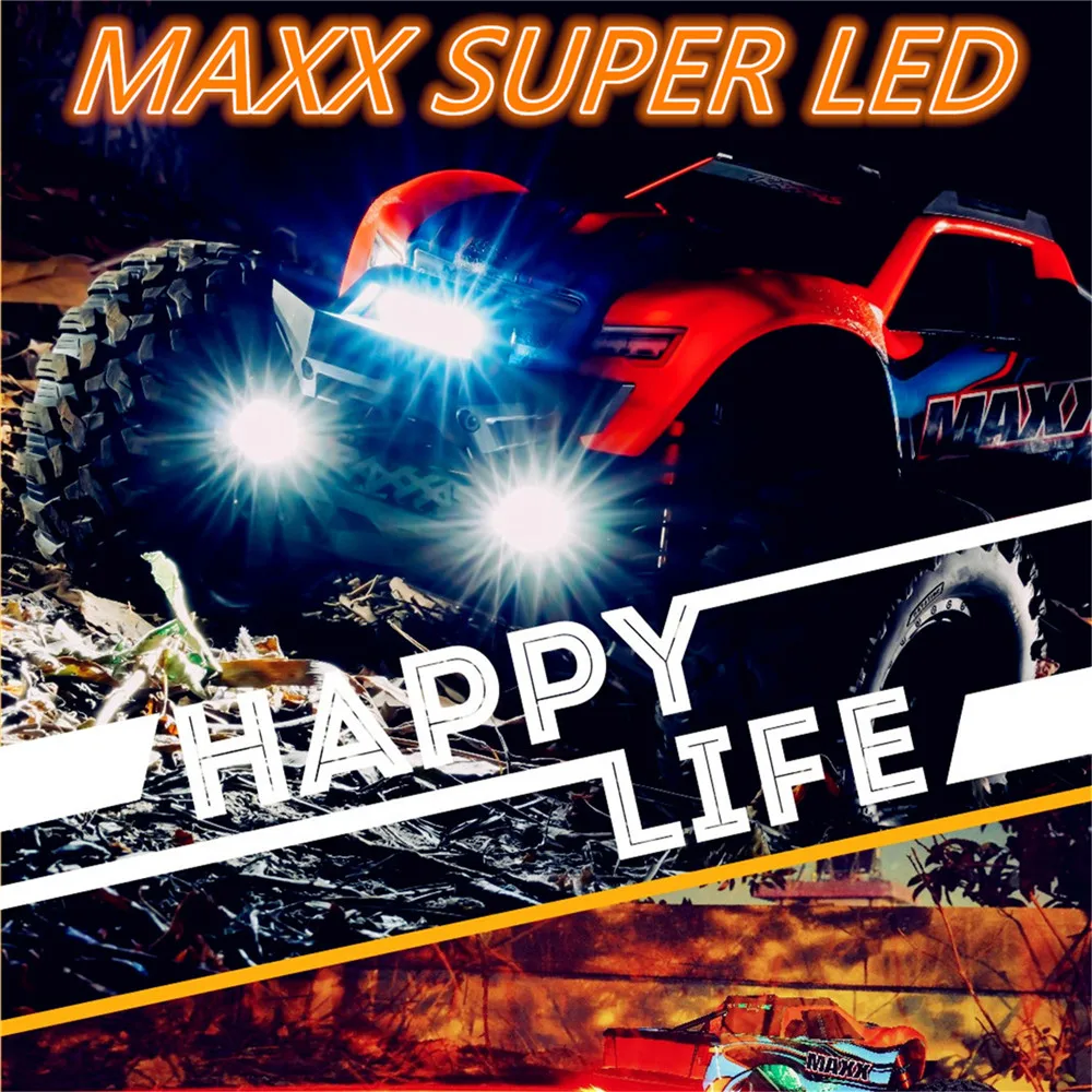 Маленький X светодиодный фары с нейлоновой подставкой Набор для 1/10 TRAXXAS MAXX RC автозапчасти аксессуары