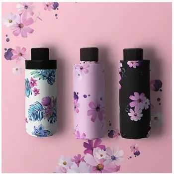 

Portable Travel Umbrellas Parapluie Umbrella Girl Mini Pocket Cute Parasol Small 3 Folding Umbrellas Sunny Rain Anti-Uv Paraguas