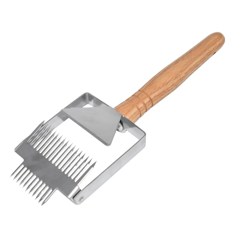 Stainless Steel Bee Hive Uncapping Fork Scraper Shovel 2 In 1 Honey Comb Double Needle Beekeeping Tools for Beekeeper