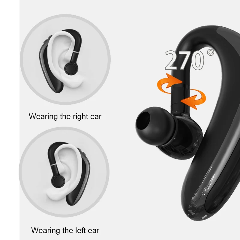 Одноушные bluetooth-наушники с HD микрофоном для привода Эргономичный дизайн