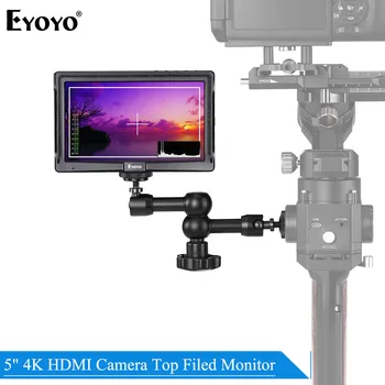 

Eyoyo E5 5 inch Field DSLR Camera Monitor Portable Mini IPS On Camera Video Assist Monitor with Magic Arm Support 4K HDMI Screen