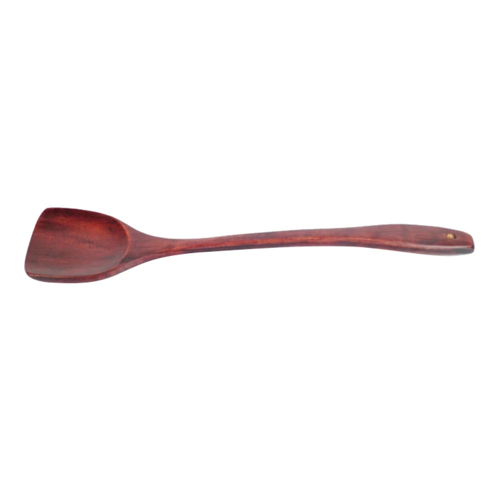Горячий из дерева, с длинной ручкой для приготовления пищи лопатка ложка для перемешивания Лопата посуда кухонный инструмент - Цвет: Коричневый