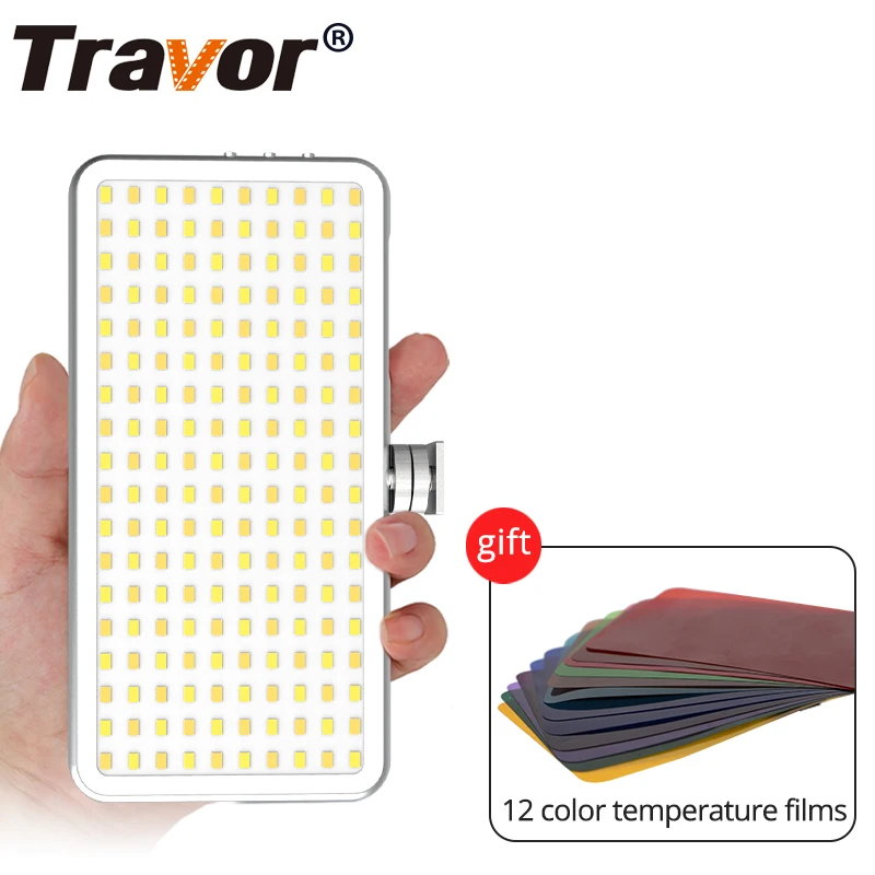 

Travor LED lights video light 180 pcs LED dimmable 3100K 5500K camera panel light with hot shoe for photo photography youtube