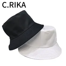 Летняя модная двухсторонняя однотонная Хлопковая мужская шляпа-Панама женская уличная Солнцезащитная Складная рыболовная шляпа Панама для мальчиков и девочек хип-хоп Bob