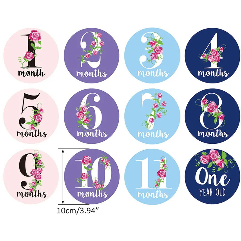 12 шт Высокое качество новорожденных знаки-наклейки мастерство номер фотографии веху Мемориал реквизит для ребенка месяц Стикеры