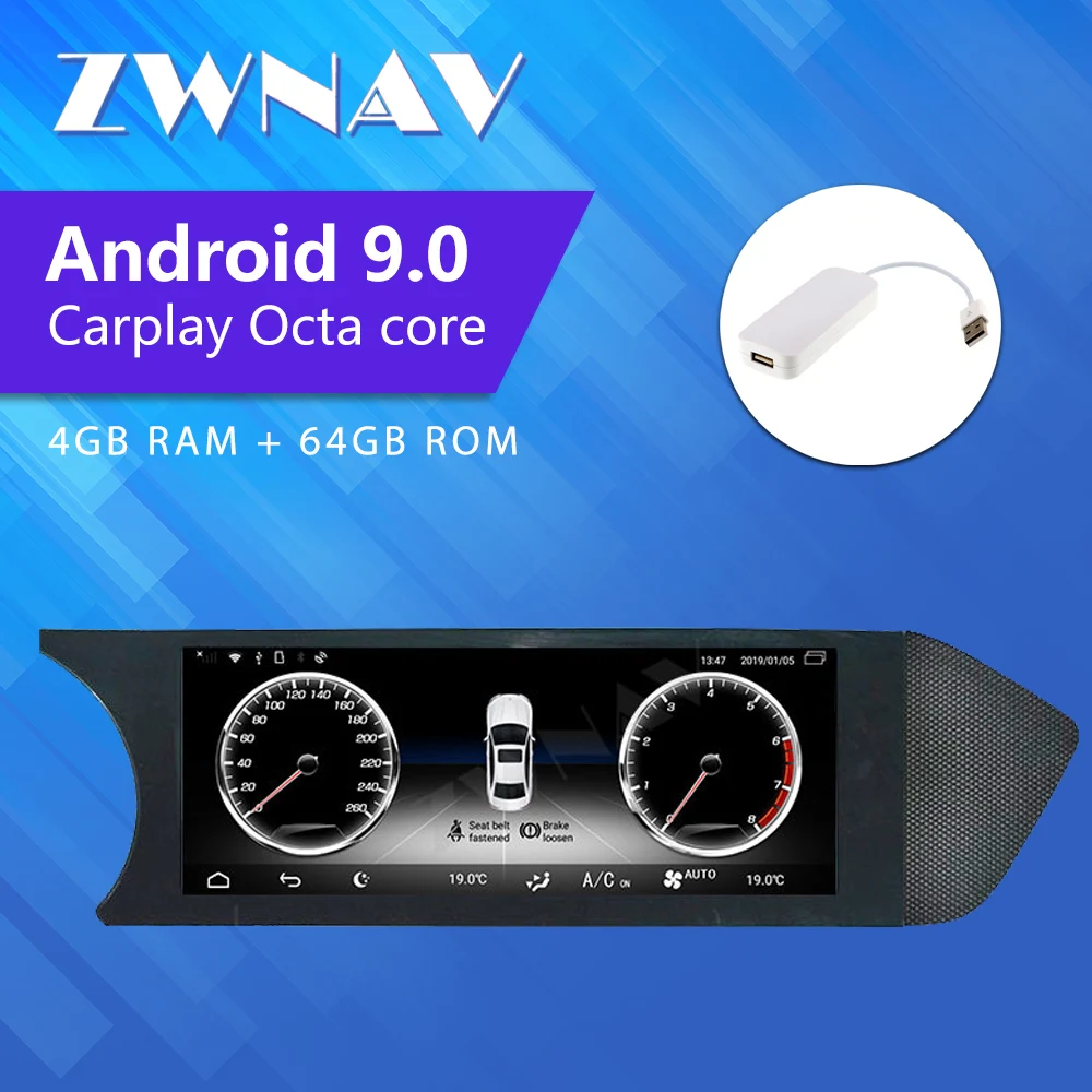 ZWNAV Android 9 0 автомобильный стерео проигрыватель видео для Mercedes Benz C C204 (2011 6 2012 2013) GPS