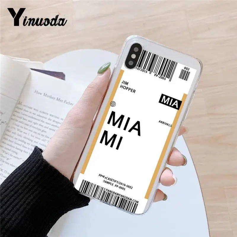 A13 Yinuoda воздушные билетов штрих-код этикетка DIY роскошный высокий-протектор на конце чехол для телефона для iPhone 5 5Sx 6 7 7plus 8 8Plus X XS MAX XR 10 - Цвет: A13