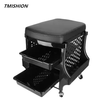 

Hairdressing Supplies Hair Salon Trolleys Movable Omnidirectional Wheel Barber Shop Tool Cart Chair with Drawer Hair Diffuser