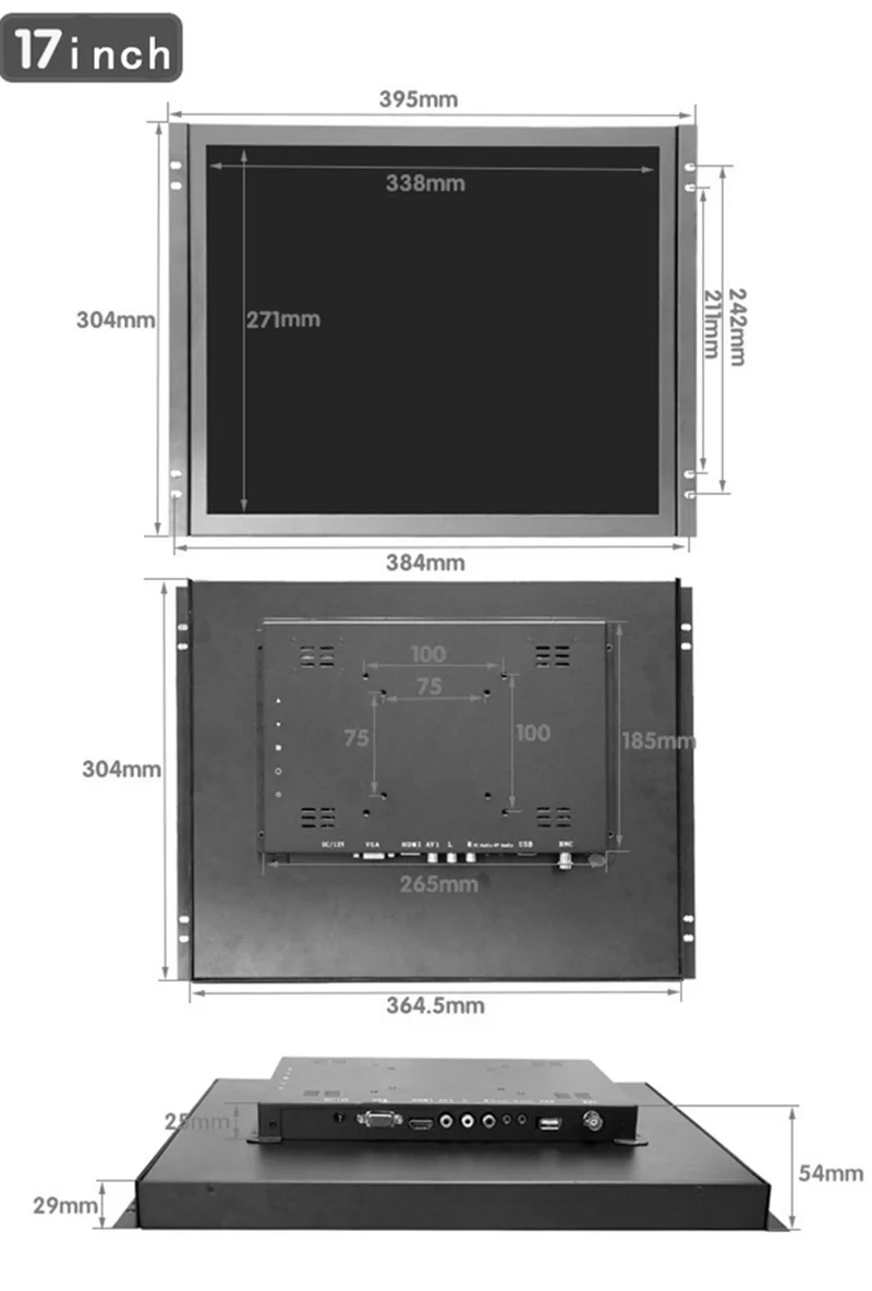 17 Inch Industrial Open Frame Touch Screen Monitor with HDMI VGA BNC USB AV Input Description Image.This Product Can Be Found With The Tag Names Led lcd, Monitors Accessories