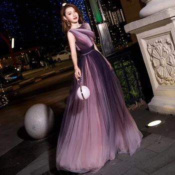 

Fashion New Banquet Elegant beading Evening Dress Gradient Floor-length Long Prom Party Formal Gown Vestidos De Noche