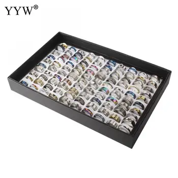 

100pcs/Box Stainless Steel Finger Ring Mixed - Us Ring 5-10 Donut Rings Wholesale