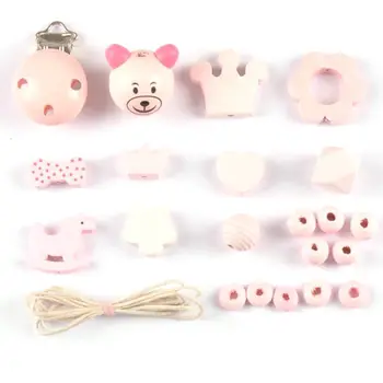 

DIY Making Accessories Simple Cute Baby Pacifier Chain Clip Wooden Beads Jewelry