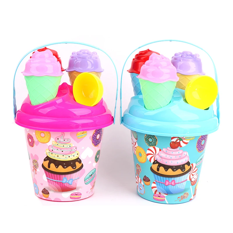 Juego de cubo para helado al aire libre para niños, juguete de arena, Color aleatorio, 1 Juego