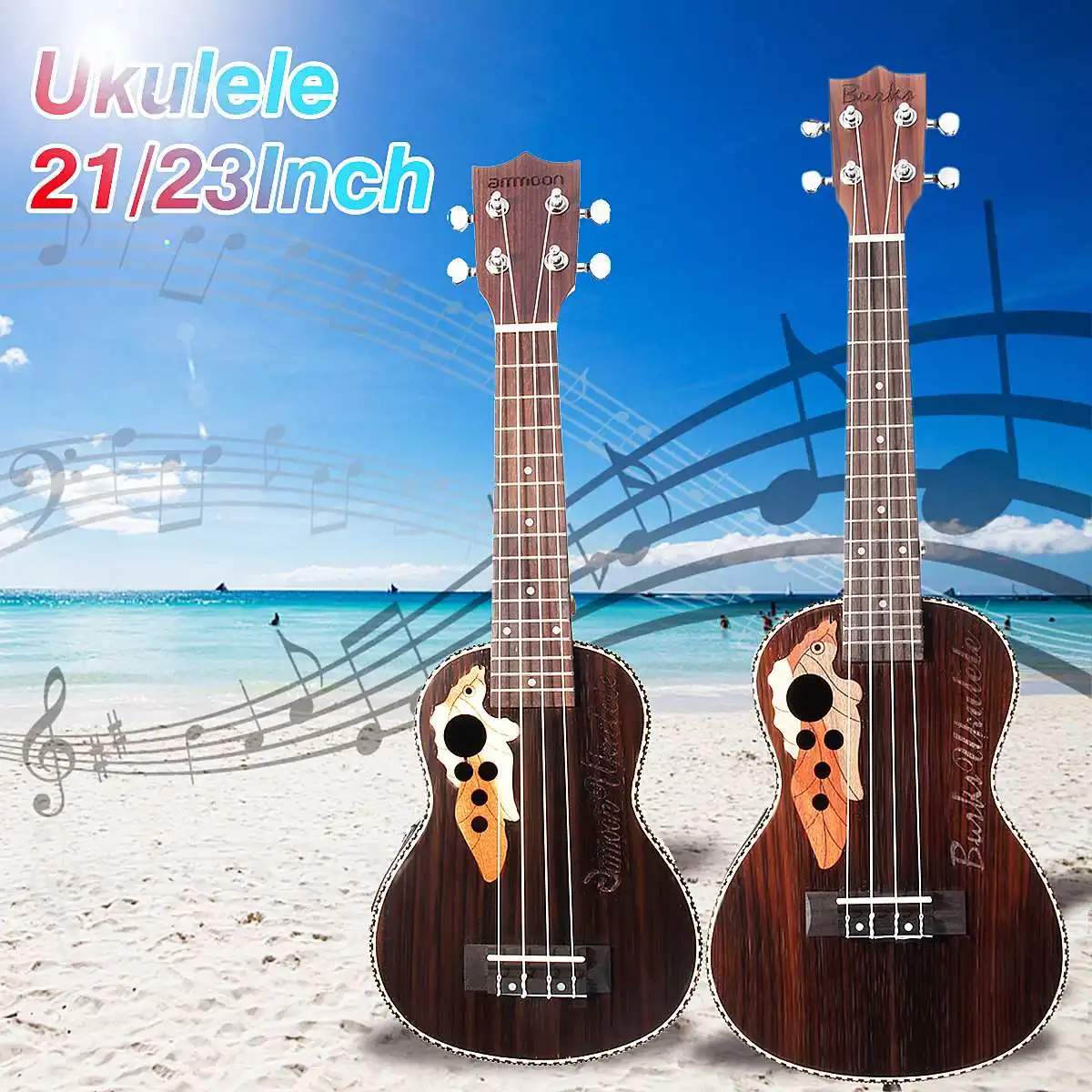 21/23 дюймов Акустическая палисандр сопрано укулеле 4 струны гитара Ukelele Guitarra со встроенным электрическим эквалайзером пикап+ Gig сумка