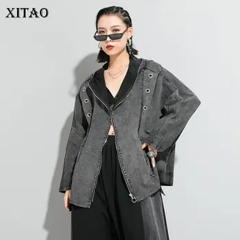 

XITAO Hole Women Fashion New Jacket 2020 Spring Elegant Full Sleeve Irregular Goddess Fan Minority Hooded Collar Coat XJ3768