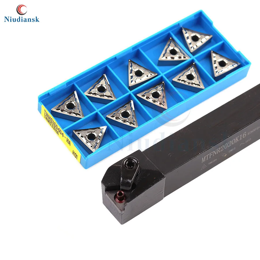 

10pcs Carbide Inserts TNMG1604 CNC Lathe Tools 1pc MTFNR1616H16 Outer Circle Turning Tool Holder MTFNR2020K16 MTFNR2525M16 MTFNL