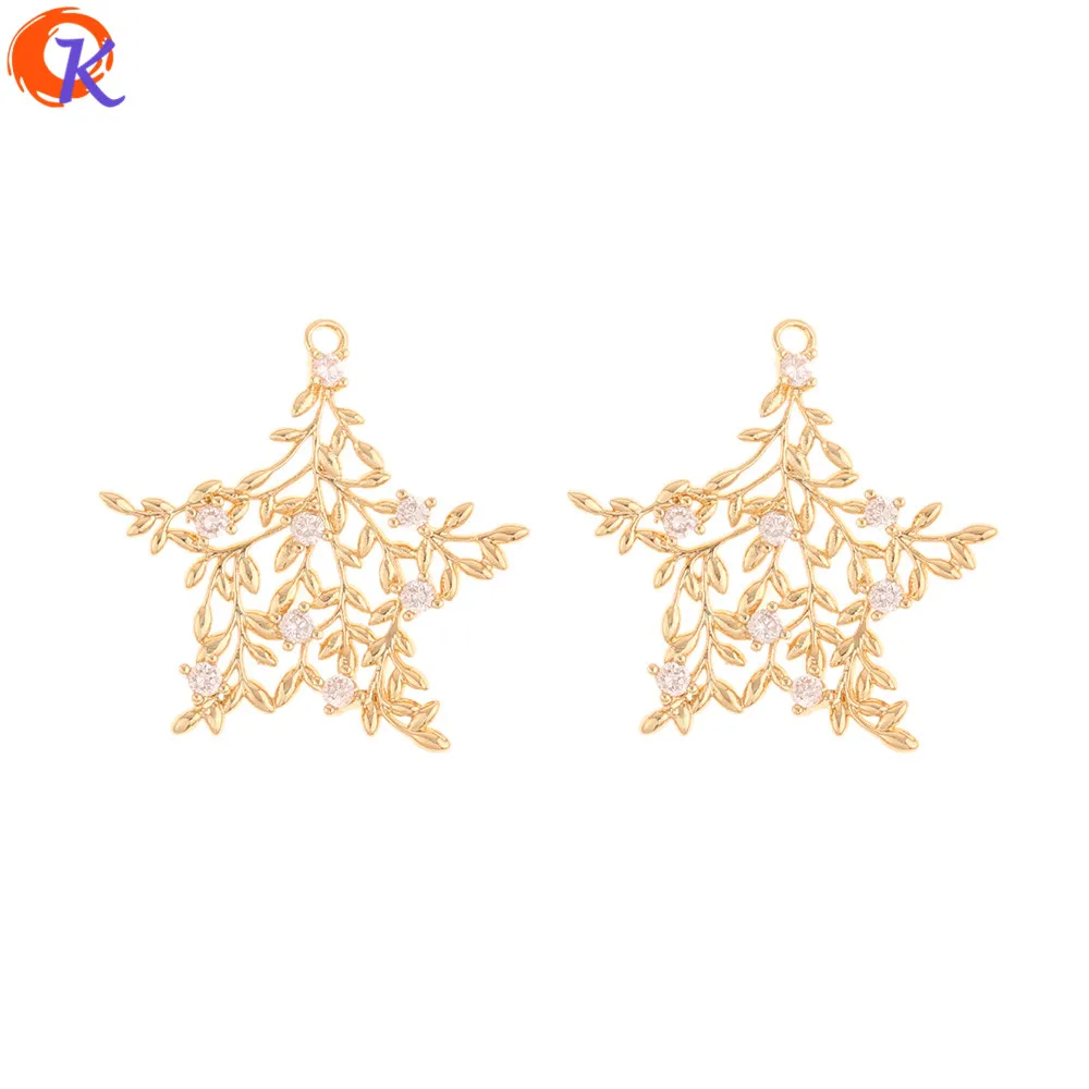 

Cordial Design 10Pcs 25*25MM Jewelry Accessories/CZ Charms/Star Shape/Genuine Gold Plating/Hand Made/Earring Findings/DIY Making