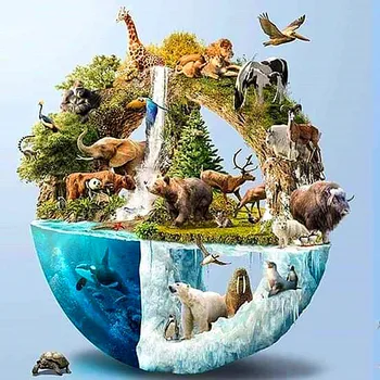 

Diy 5d Diamond Painting "Animal World" Cross Stitch Square Round Diamond Embroidery Handwork Rhinestone Art Home Decor G724