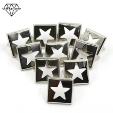 100Pcs Metal Studs Square Five-Pointed Star Rivets Silver 2 Claws Rivet Spots Spikes for Shoes Clothes Bags Belt PunkAccessories