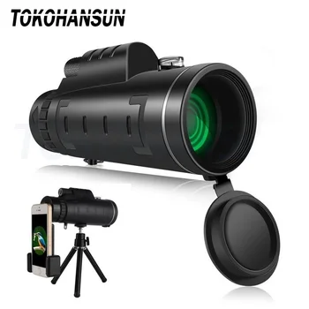 

TOKOHANSUN 40X60 Monocular Telescope Zoom Lens for iPhone Smartphone mobile camera lens with Compass for Camping Hiking Fishing