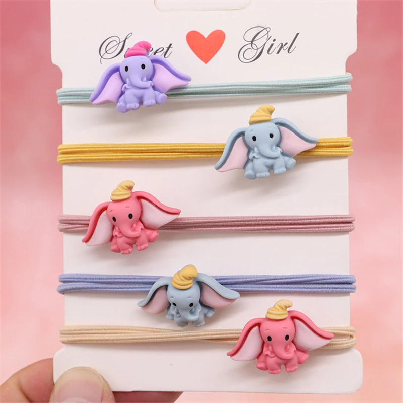 5 шт. Резиновая лента для маленьких девочек Dumbo Pokemon аксессуары волос с Микки