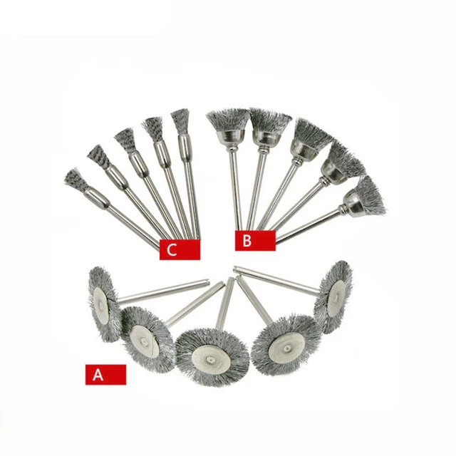 Brass Brush Wire Shank Electric Tool Steel Wire Wheel Brushes Cup Rust Accessories Rotary Tool for Engraver Abrasive Materials 15PCS-1