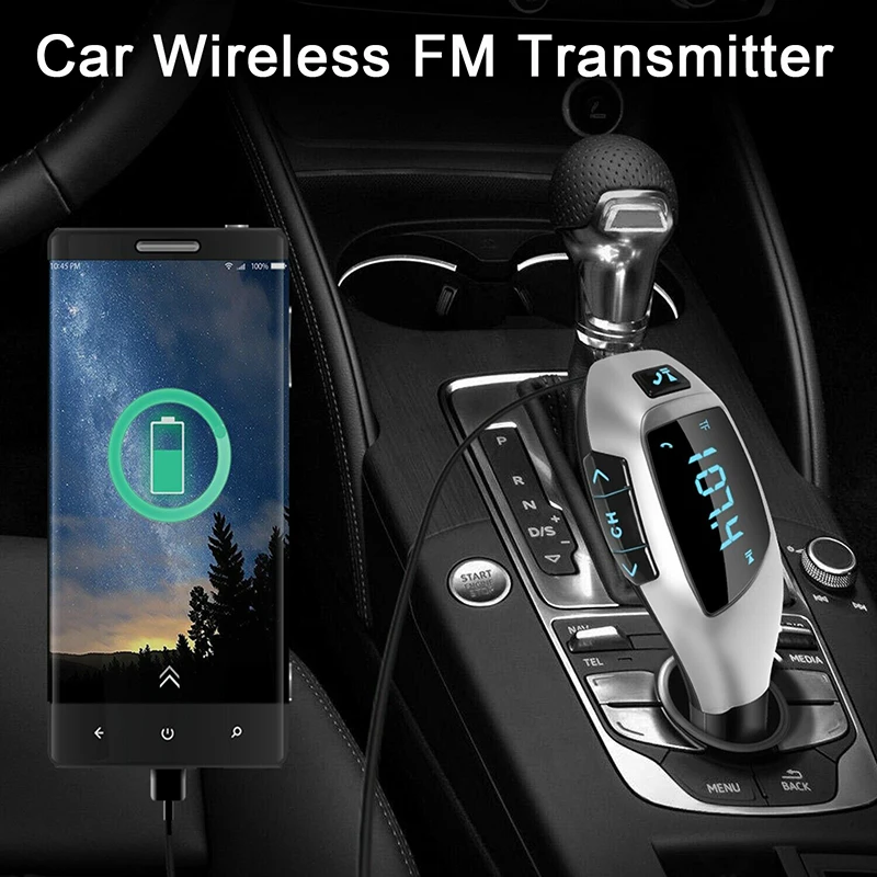 Беспроводной Bluetooth fm-передатчик автомобильный комплект Hands-free lcd MP3-плеер USB зарядное устройство Поддержка TF ЖК-дисплей экран автомобильные аксессуары