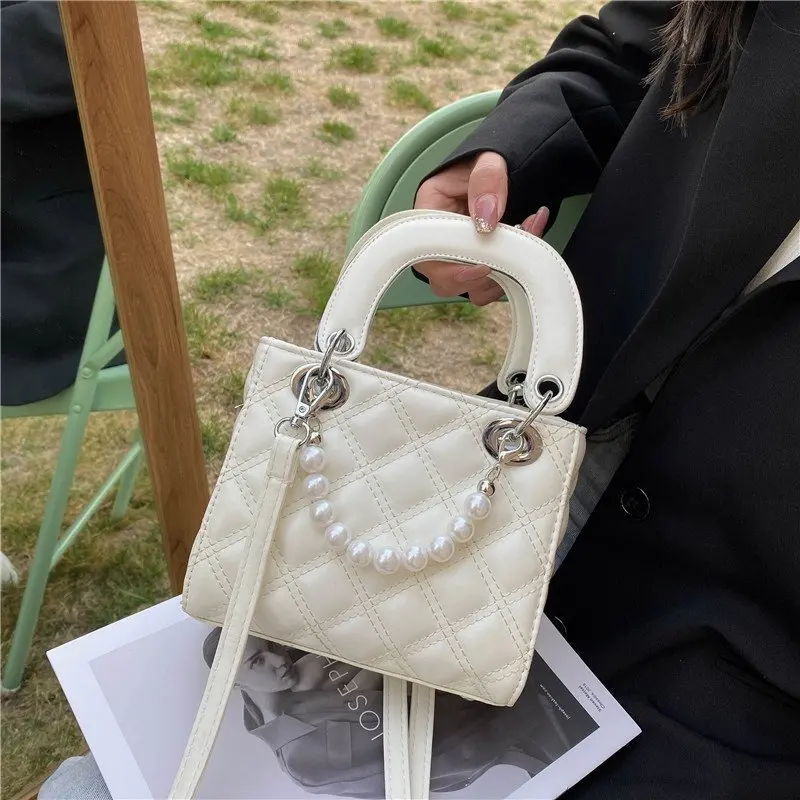 여성용 탑 핸들 토트백, 클래식 가죽 스퀘어 퀼트 디자인, 숄더 크로스바디 백, 유명 브랜드 핸드백, 2021 트렌드 