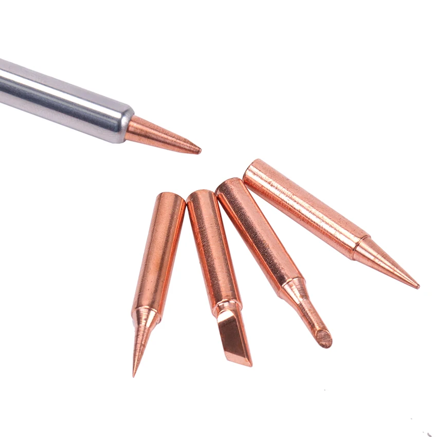 

5PCS/Lot Pure Copper 900M-T Soldering Iron Tip Lead-Free Solder Tips Welding Head Soldering Tools