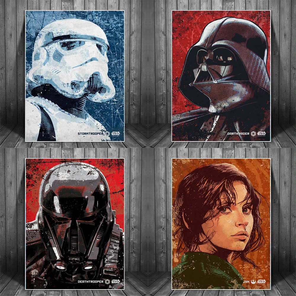 Inscribirse visual Observar Disney Rogue One: una historia de Star Wars, carteles e impresiones de arte  de pared Retro, retrato de Vader, pinturas en la pared, imágenes para  decoración del hogar|Pintura y caligrafía| - AliExpress